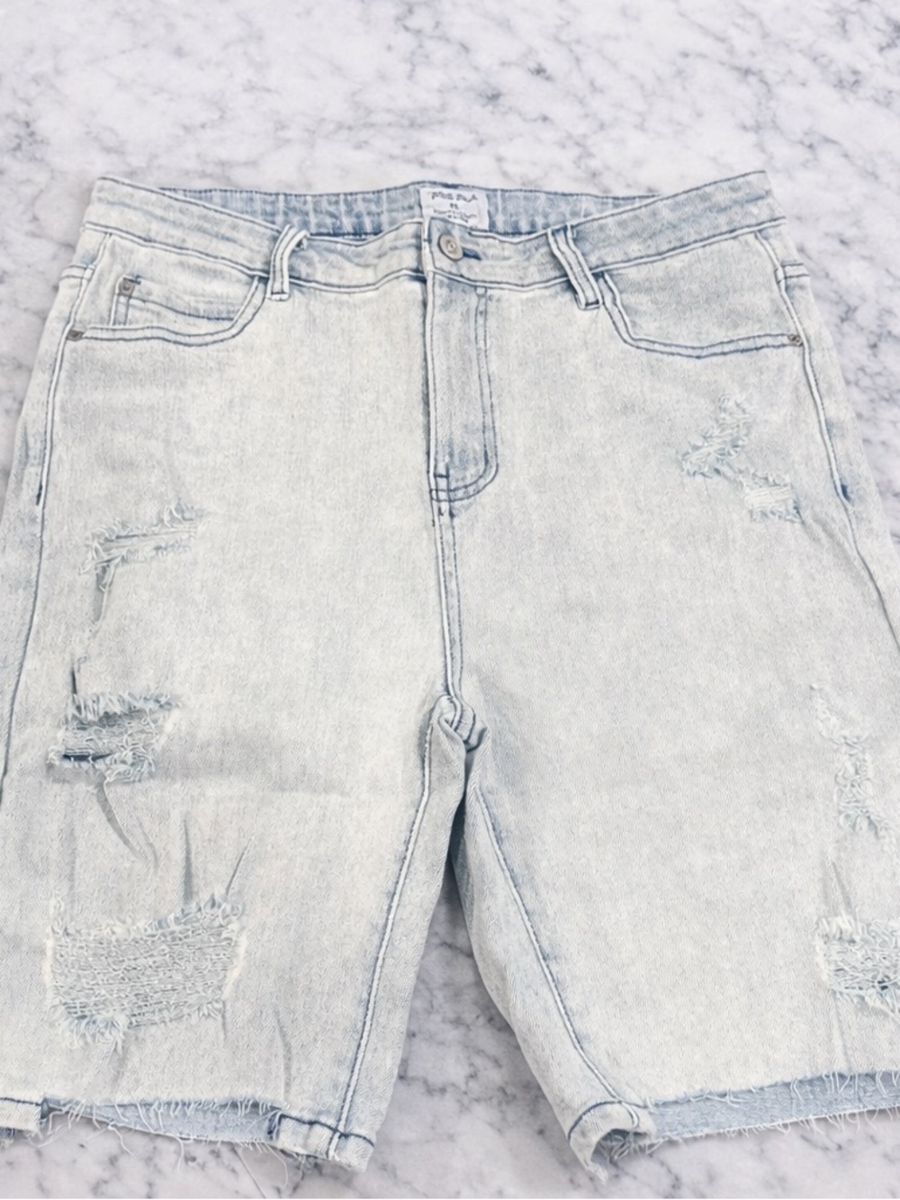 White Birch Distressed Denim Leggings XL Light Wash Stretch Zip Fly Jeggings